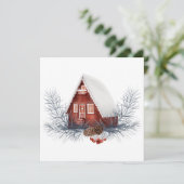 Winter House Festive  Kaart (Staand voorkant)