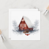Winter House Festive  Kaart (Voorkant / Achterkant in situ)