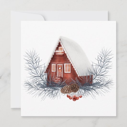 Winter House Festive  Kaart (Voorkant)