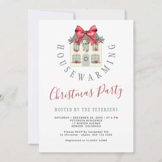 Winter housewarming kerstfeest modern kaart (Voorkant)