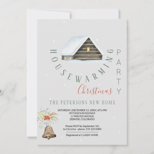 Winter Housewarming Kerstfeest Moderne Kaart (Voorkant)