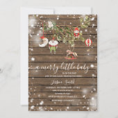 Winter Hout Ornamenten Vakantie Feest Uitnodigen Kaart (Voorkant)