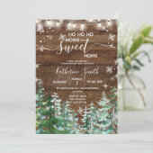 Winter Hout Rustieke Housewarming Party Kaart (Staand voorkant)