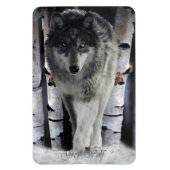 Winter Hout Wolf Wildlife Art Premium Magnet Magneet (Verticaal)