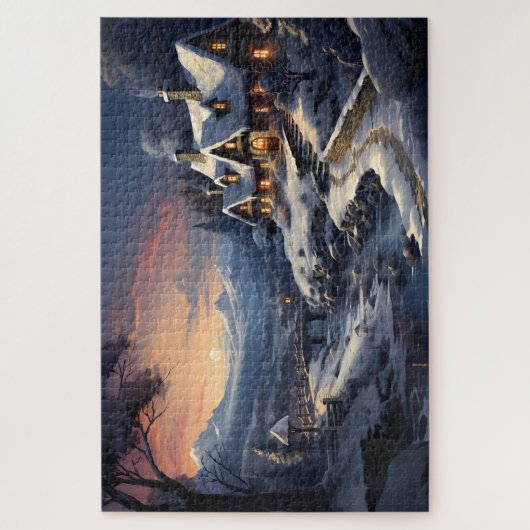 Winter Huis Legpuzzel (Verticaal)