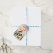 Winter Huisje Vrolijk Kerstfeest Cadeaulabel (Met Touw)