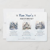 Winter Huizen Oud en Nieuw Progressief Diner Kaart (Voorkant)