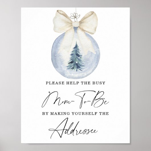 Winter Hulp aan de bezige aanstaande moeder adres Poster (Voorkant)