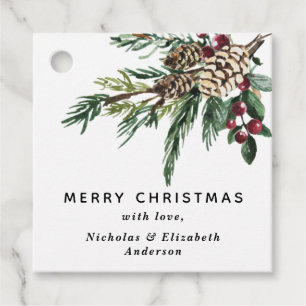 Winter Hulst Kerstmis Bedankjes Labels