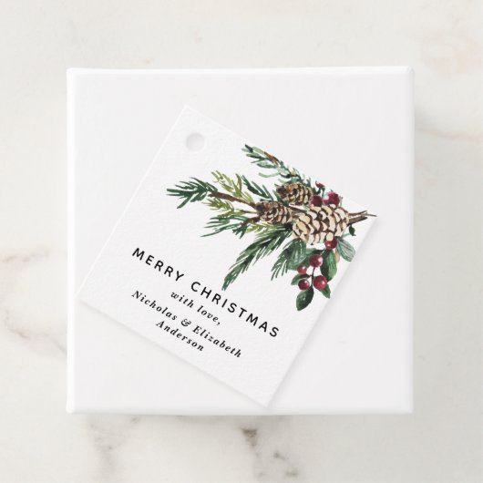 Winter Hulst Kerstmis Bedankjes Labels (In situ)