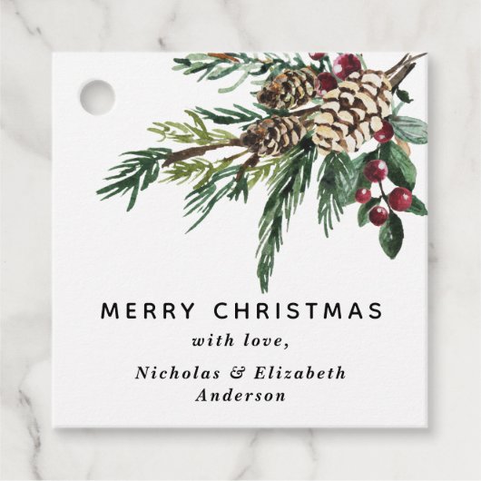 Winter Hulst Kerstmis  Bedankjes Labels (Voorkant)