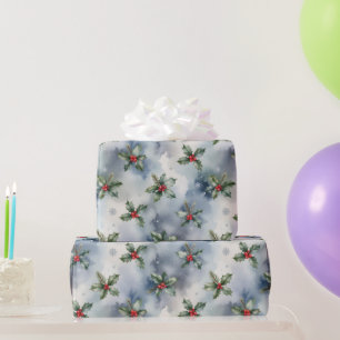 Winter Hulst Kerstmis Cadeaupapier