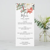 Winter Hulstbes en Bloem Kerst Dinner Menu (Staand voorkant)