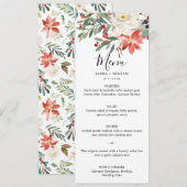 Winter Hulstbes en Bloem Kerst Dinner Menu (Voorkant / Achterkant)