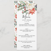 Winter Hulstbesjes en Bloem Kerst Dinner Menu (Voorkant / Achterkant)