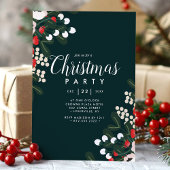 Winter Hulstbessen Bloem Kerstfeest Kaart