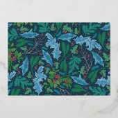 Winter Hulstbessen Getrouwd Kerst Foto Folie Feestdagenkaart (Achterkant)