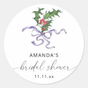 Winter hulsttak - bruiloftsdouche ronde sticker