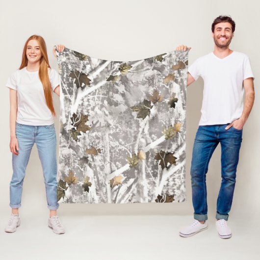 Winter Hunting Camouflage Look Fleece Deken (In situ)