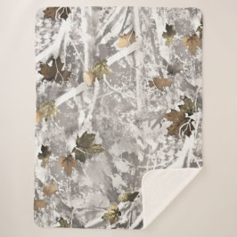 Winter Hunting Camouflage Look Sherpa Deken