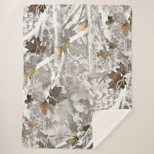 Winter Hunting Camouflage Look Sherpa Deken (Voorkant)