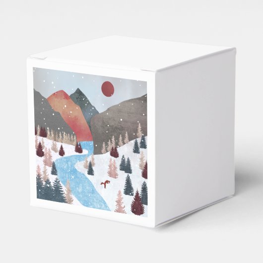 Winter Hunting Fox Bedankdoosjes (Voorkant Zijde)