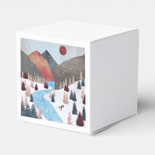 Winter Hunting Fox Bedankdoosjes (Achterkant)