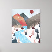 Winter Hunting Fox Canvas Afdruk (Voorkant)