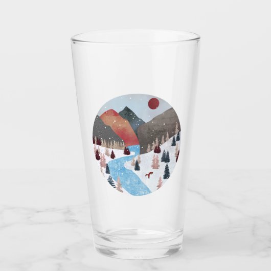 Winter Hunting Fox Glas (Voorkant)
