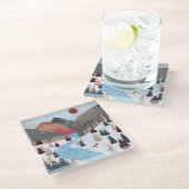 Winter Hunting Fox Glazen Onderzetter (Schuin)