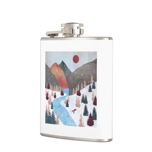 Winter Hunting Fox Heupfles (Links)