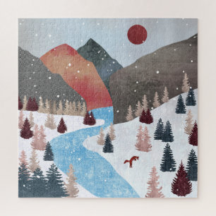 Winter Hunting Fox Legpuzzel