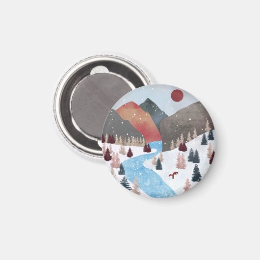 Winter Hunting Fox Magneet (Voorkant / Achterkant)