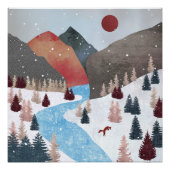 Winter Hunting Fox Perfect Poster (Voorkant)