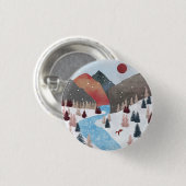 Winter Hunting Fox Ronde Button 3,2 Cm (Voorkant /achterkant)