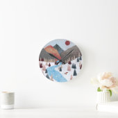 Winter Hunting Fox Ronde Klok (Huis)