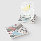 Winter Hunting Fox Stenen Onderzetter (Zijkant)