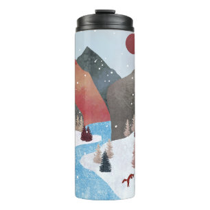 Winter Hunting Fox Thermosbeker