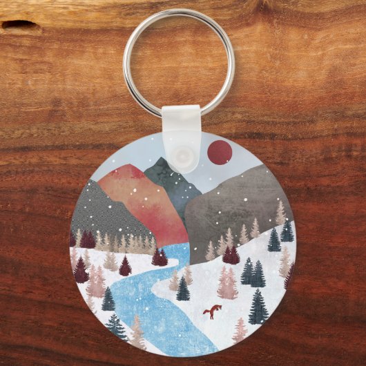 Winter Hunting Fox Trucker Hat Sleutelhanger (Voorkant)