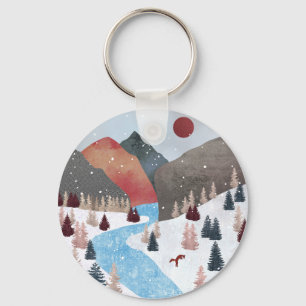 Winter Hunting Fox Trucker Hat Sleutelhanger