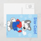 Winter husky postcard briefkaart (Voorkant / Achterkant)