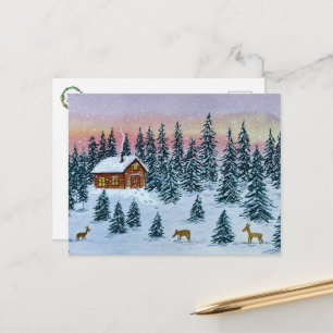 Winter Hut Ansichtkaart Briefkaart