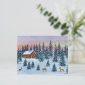 Winter Hut Ansichtkaart Briefkaart (Staand voorkant)