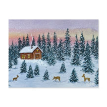 Winter Hut Wenskaart