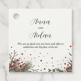 Winter Huwelijk Aangepaste Elegante Inspiratie Tre Bedankjes Labels