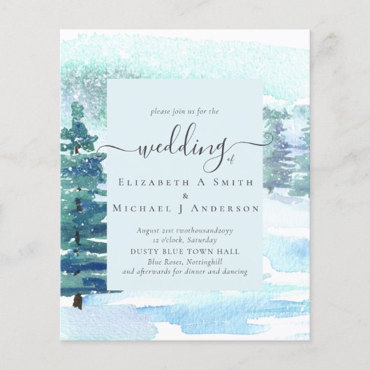 Winter Huwelijk Berg Dennenbomen Sneeuw (Voorkant)