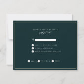 Winter Huwelijk Denneappels met Gouden Dennenaalde RSVP Kaartje (Achterkant)