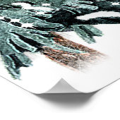 Winter Huwelijk Dennebomen Sneeuw Glans Sterren Po Poster (Hoek)