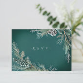 Winter Huwelijk Dennenkegels  Aardbeeren Groen Wit (Staand voorkant)