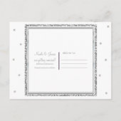Winter Huwelijk Glam Zilver & Wit Save the Date Aankondigingskaart (Achterkant)